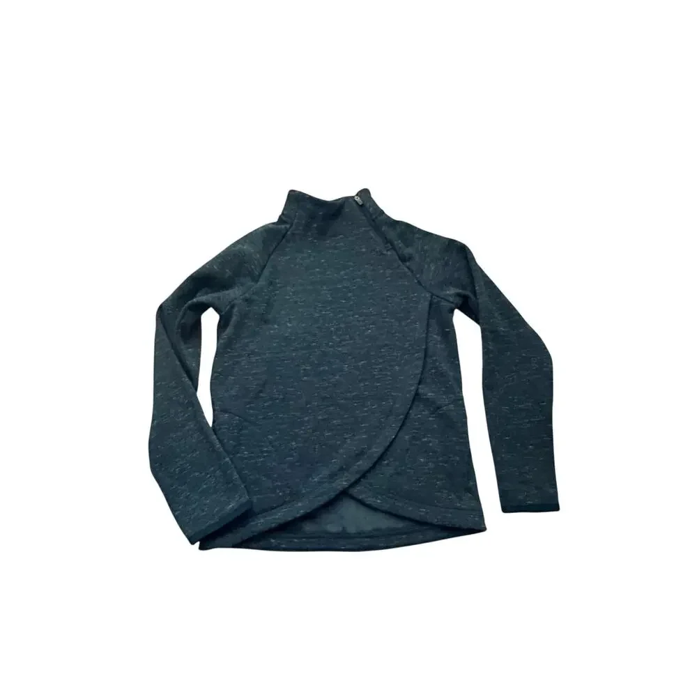 Athleta Girl Cozy Karma Asym Wrap Quarter Zip Fleece Pullover